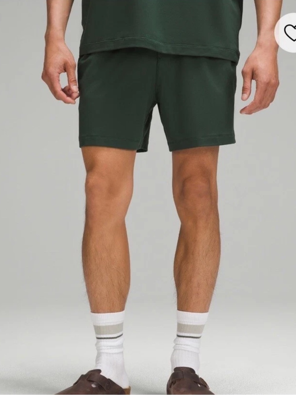 lululemon Men's dark Green soft jersey 5” Shorts